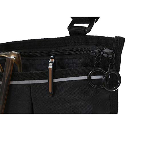 Wheelchair Bag - Accessory Storage Bag for Back/Side of Chair or Armrest Carrying Loose Items & Accessories - Fits Most Scooters Walkers Rollators - Manual Powered or Electric Wheelchairs (Black) - Thumbnail 3