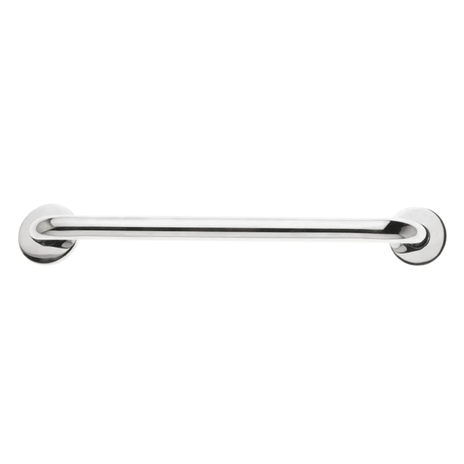Amig - Handle with Rosette Mod.5 in 18/8 Stainless Steel for Sliding or Hinged Passage Doors | Wall Security Handle for Bathrooms | Measures - Handle: Ø25 x 200 mm, Rosette: Ø65 mm