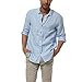 East Castle Mens Casual 100% Linen Comfort Long Sleeve Button Up Shirt
