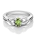 Gem Stone King 925 Sterling Silver 6X4MM Oval Gemstone Birthstone Heart infinity Ring | Wedding Anniversary Promise Ring For Women | Available In Size 5, 6, 7, 8, 9