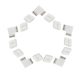 FAVOLCANO 5050 12mm 5pin Led Strip Conncetor Box with Solderless Connector Adapter for SMD5050 RGBW RGBWW 12mm Led Flexible Strip to Strip, No Need Welding (L Type Shape, 5-Pack)