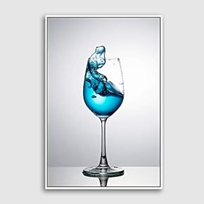 Framed Canvas Wall Art Wine Glass Canvas Prints Home Artwork Decoration for Living Room,Bedroom - 16x24 inches