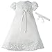 Lauren Madison Baby-Girls Newborn Satin Dress Gown Outfit, White, 0-3 Months