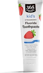 365 by Whole Foods Market, Kid's Strawberry Fluoride Toothpaste, 4.2 Ounce