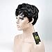 VRZ Slight Wavy Black Short Human Hair Wigs Color 1B(8815A) (short wavy)