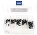 iExcell 250 Pcs M2 x 6mm/8mm/10mm/12mm/16mm Hex Socket Drive Flat Head Screws, Carbon Steel Black Oxide Finish