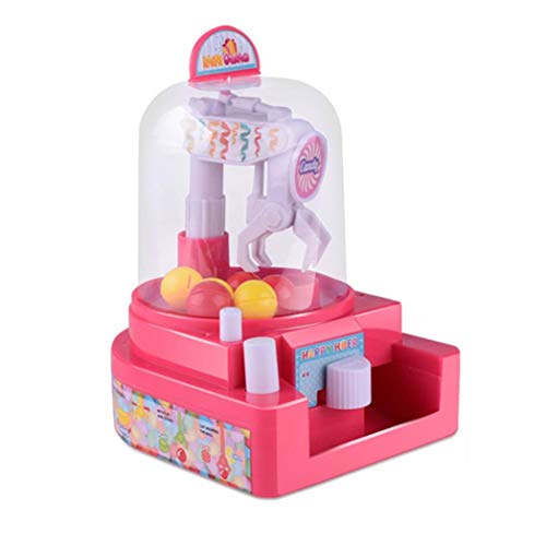 Livoty Mini Doll Machine Grab Ball Candy Catcher Gum Crane Kids Party Toys Role Play Education Toy (Red) - Thumbnail 3