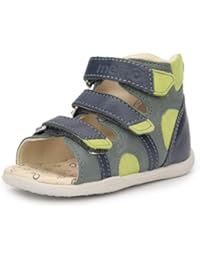 Memo Diego First Walking Orthopedic Ankle Support Natural Leather Sandal, Green, 3.5 M US Toddler (18 EU)