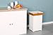 Function Home Trash Can Cabinet, 13 Gallon Kitchen Garbage Can, Wooden Recycling Trash Bin, Dog Proof Trash Can, Trash Cabinet with Lid for Home Kitchen Bathroom, White