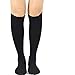 TeeHee Microfiber Compression Knee High Socks with Rib 3-Pack (Medium (9-11), Black)