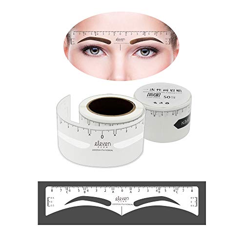 ELEVEN EVER Eyebrow Ruler Sticker, 50Pcs Eyebrow Shapes Disposable Eyebrows Ruler Stickers Adhesive Eyebrow Microblading Ruler Guide Makeup Tool (European Style Eyebrow) ... - Thumbnail 7
