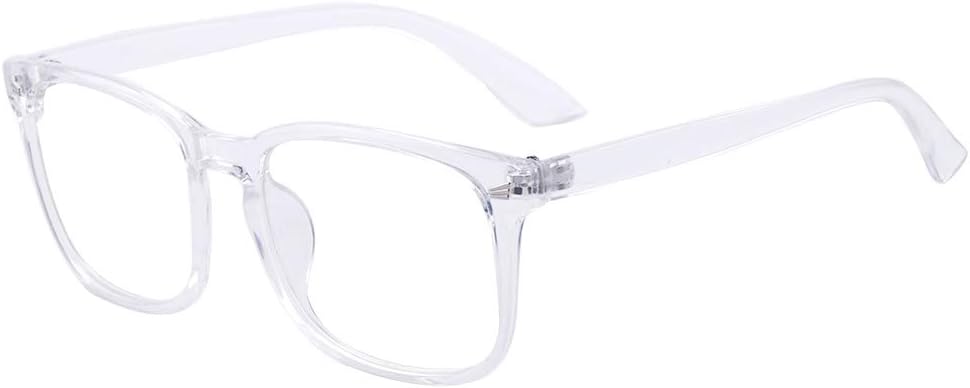 Outray Blue Light Blocking Glasses Square Nerd Eyeglasses Frame Anti Blue Ray Computer Game Glasses White