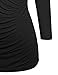 Ninedaily Women Tops Faux Wrap Tunic Front Pleated Blouse