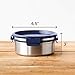 LunchBots Stainless Steel Salad Bowl with Click On Lid Lunch Containers Reusable Lunch Container with a 4 Cup Capacity - 32oz, Navy Blue Lid