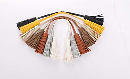 ZOONAI Women Leather Tassel Bag Tag Handbag Wallet Purse Decorations (Brown) - Thumbnail 4