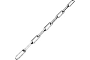 Stainless Steel Chain, Lsqurel 6.5ft Metal Chain Link Chain 5/32in Light Duty Chain Utility Chain Jack Chain for Home Outdoor Camping Hanging etc (5/32in-6.5ft)