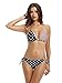 zeraca Women's Tie Side Bottom Triangle Bikini Swimsuits (Large / 14, American Flag)