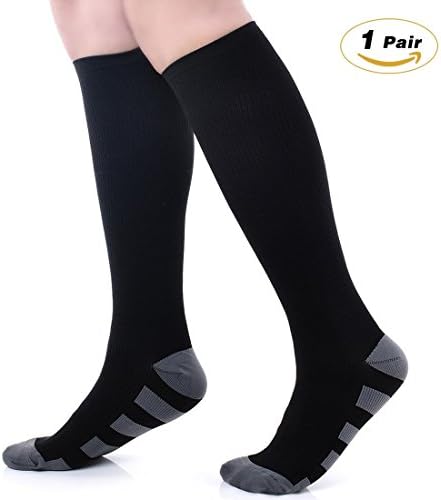 Compression Socks for Men &amp; Women, Creativejump Best Athletic Compression Socks Fit for Running, Nurses, Shin Splints, Flight Travel, &amp; Maternity Pregnancy. Boost Stamina, Circulation, Recovery