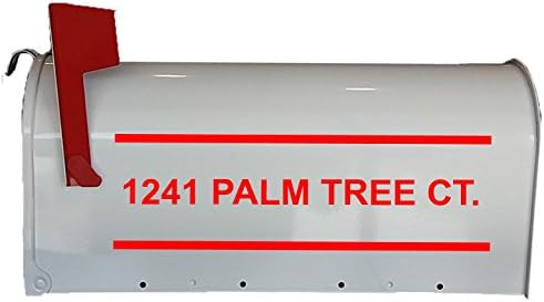VWAQ Custom Mailbox Decals Street Address Street Name Custom Feature Design Mailbox Sticker Vinyl Letters CMB3 (Red)
