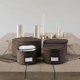 Richards Homewares Micro Fiber Deluxe Plate Case, Set Of 4 - Chocolate