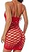 Womens Sexy Seamless Mesh Lingerie Chemise (XL=US 16-18, Red3)