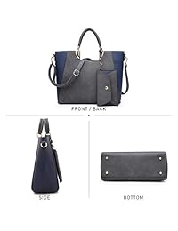 Bolso grande de dos tonos para mujer Bolso estructurado Bolso de hombro de moda Bolso con cartera a juego