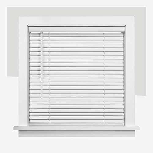CHICOLOGY Cordless Mini Blinds for Indoor Windows, 23" W x 48" H, White Vinyl 1…