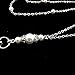 Brenda Elaine Jewelry Silver Plated Women's Fashion Lanyard Necklace ID Badge Holder, 32 Inch Silver Chain with White Pearls & Rear Lobster Clasp