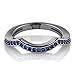 Caperci Created Blue Sapphire Wedding Ring for Women, Black Sterling Silver Wedding Band Ring Size 5-9