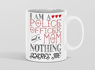 POLICE OFFICER COFFEE MUG ~ funny police officer gifts - personalized birthday gift for female police officer mom - unique White C Handled 11 Oz Coffee Mugs - Tea Cup