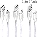 Micro USB Cable, FONKEN Nylon Braided Quick Charge Cable [3-Pack,3.3FT] USB 2.0 Charging and Data Sync Cables Android Charging Cord for Compatible Samsung, Nexus, LG, Motorola, Sony and More (White)