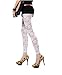Voglee New Sexy Lady Rose Floral Lace Tights Leggings Slim Pants (one size, White)