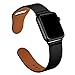 KYISGOS [Patent Pending] Compatible with Apple Watch Band 44mm 42mm, Genuine Leather Replacement Band Strap Compatible with iWatch Series 4 Series 3 Series 2 Series 1 42mm 44mm, Black