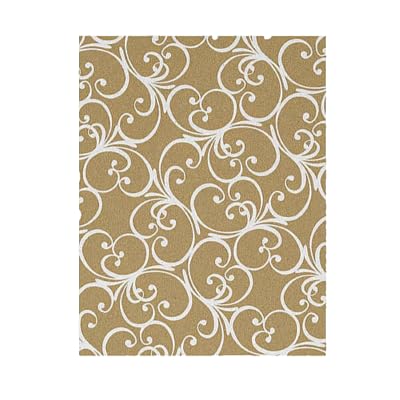 Photo 1 of *****for reference only*****American Crafts Open Stock Card Stock - 8.5 x 11 - POW! - Pattern Glitter - Gold Flourish 97095