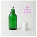 3PCS Empty Green Glass Roll-on Bottles with Stainless Steel Roller Balls and White Cap for Essential Oil Perfumes Lip Balms Attar Container (30ml/ 1oz)