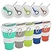 Glike Silicone Collapsible Cup Lid - Floding Travel Cup/Mug - Lightweight Water/Coffee Drinking Bottle Outdoor Camping Hiking - BPA Free [19oz] (Gray)