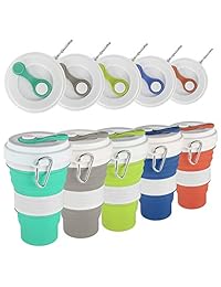 Tapa de silicona plegable para taza de viaje, taza