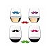 Cocktail/Wine Glass Markers Silicone Drink Markers Wine Charms with Beard Shape for Party Glass Identifiers (6 Count)
