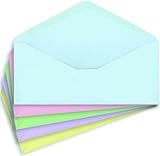 Staples #10, Pastel-Colored Gummed Envelopes, 50/Pack