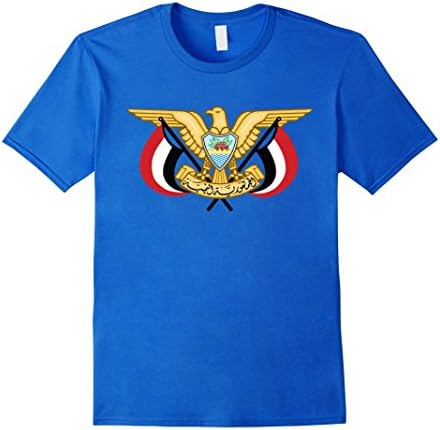 Mens Yemen Coat Of Arms T Shirt National Yemeni Emblem Small Royal Blue
