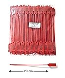 100 SECURITY SEALS - PULL UP TYPE. Printed with serial numbering. Application fields: Logistics, Lagguage, Transport, Doors etc. etc. Operational Lenght 20 cm.