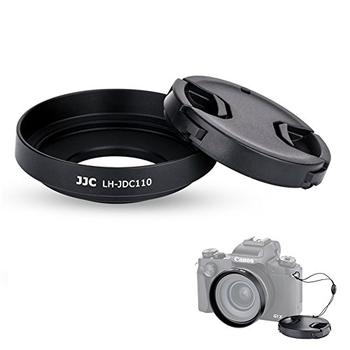 Camera Lens Hood & Lens Cap JJC Lens Shade Cover for Canon PowerShot G1X Mark III Replaces Canon LH-DC110 Lens Hood with 1 Lens Keeper & 1 Bag