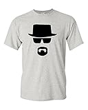 Heisenberg W. White Face Adult T-Shirt Tee (X-Large, Grey)