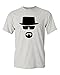 Heisenberg W. White Face Adult T-Shirt Tee (X-Large, Grey)