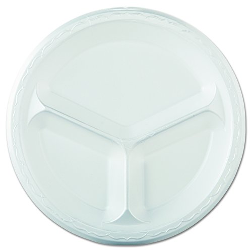 Genpak LAM13 Elite Laminated Foam Dinnerware, 3-Comp Plate, 10.25