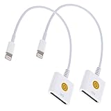 2 Pack of Superior Grade 8 Pin Lightning to 30 Pin Adapter Converter Charger Cables for iPhone 7, 7 Plus, 6S, 6S Plug, iPad (White)