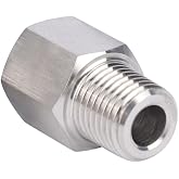 Goldpea Stainless Steel 304 1/4" NPT Female x M14*1.5 Male Pipe Adapter 1pc