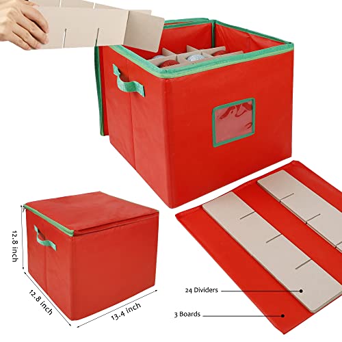 Blissun Christmas Ornament Storage Box, Holiday Ornament Storage