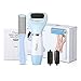 Ovonni Electric Foot Callus Remover with Manual Foot File Rasp - Battery Operated Pedicure Shaver for Removing Dead, Hard, Cracked Skin with 3 Interchangeable Rollers and 2 Speeds