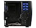 DIYPC Zondda-B Black USB 3.0 ATX Mid Tower Gaming Computer Case with 3 x Blue Fans (1 x 140mm LED Fan x side, 1x120mm LED Fan x front, 1 x 120mm fan x rear)